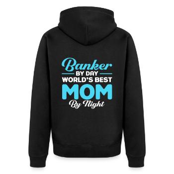 Banquier Banque Argent Banquier - Veste à capuche bio Premium Unisexe - noir - Dos - Nico (187cm)
