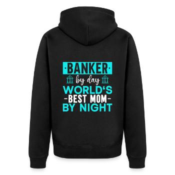 Banquier Banque Argent Banquier - Veste à capuche bio Premium Unisexe - noir - Dos - Nico (187cm)