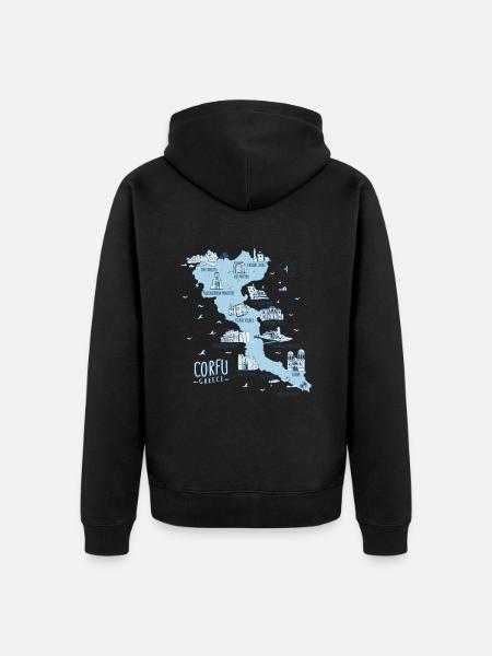 Corfu Greece Corfu - Unisex Premium Organic Zip Hoodie - black