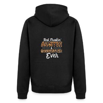 Marraine Tante Marraine Baptême Nièce Neveu Cadeau - Veste à capuche bio Premium Unisexe - noir - Dos - Nico (187cm)