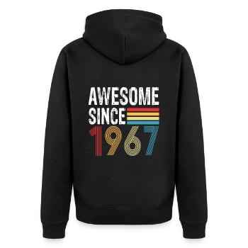 Génial depuis 1967 Anniversaire 1967 Millésime 1967 - Veste à capuche bio Premium Unisexe - noir - Dos - Nico (187cm)