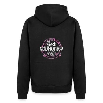 Marraine Tante Marraine Baptême Nièce Neveu Cadeau - Veste à capuche bio Premium Unisexe - noir - Dos - Nico (187cm)
