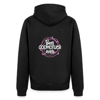 Patin - Unisex Premium Bio Zip Hoodie - Schwarz - Hinten - Nico (187cm)