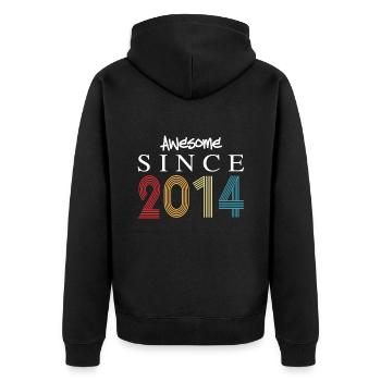 Génial depuis 2014 Anniversaire 2014 Millésime 2014 - Veste à capuche bio Premium Unisexe - noir - Dos - Nico (187cm)