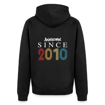 Génial depuis 2010 Anniversaire 2010 Millésime 2010 - Veste à capuche bio Premium Unisexe - noir - Dos - Nico (187cm)
