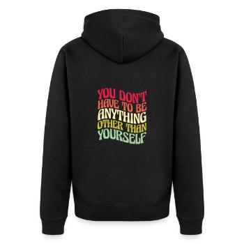 Hippie Peace Flower Power Amour Paix Cadeau - Veste à capuche bio Premium Unisexe - noir - Dos - Nico (187cm)