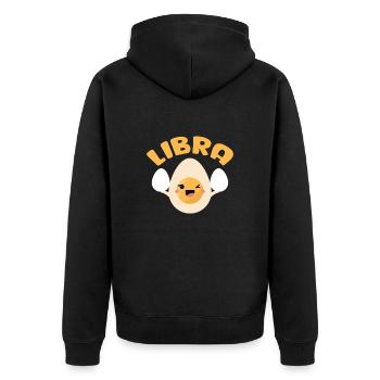 Waage - Unisex Premium Bio Zip Hoodie - Schwarz - Hinten - Nico (187cm)