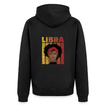 Waage Sternzeichen Horoskop Astrologie Geschenk - Unisex Premium Bio Zip Hoodie - Schwarz - Hinten - Nico (187cm)