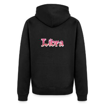 Waage Sternzeichen Horoskop Astrologie Geschenk - Unisex Premium Bio Zip Hoodie - Schwarz - Hinten - Nico (187cm)