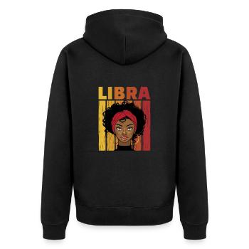 Waage - Unisex Premium Bio Zip Hoodie - Schwarz - Hinten - Nico (187cm)