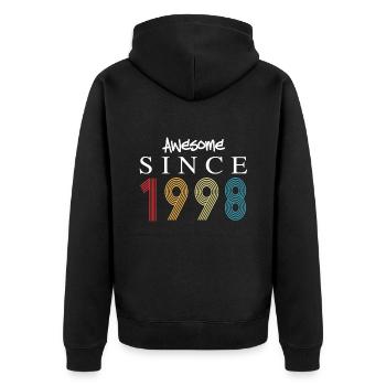 Awesome Since 1998 Birthday 1998 Vintage 1998 - Unisex Premium Organic Zip Hoodie - black - Back - Nico (187cm)