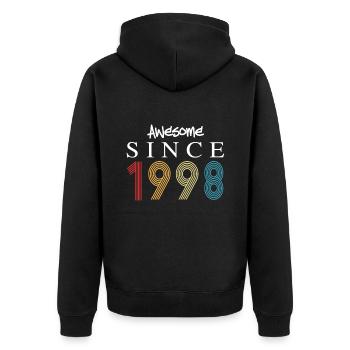 Awesome Since 1998 Birthday 1998 Vintage 1998 - Unisex Premium Organic Zip Hoodie - black - Back - Nico (187cm)