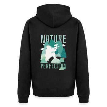 Paintball Paintballspieler - Unisex Premium Bio Zip Hoodie - Schwarz - Hinten - Nico (187cm)