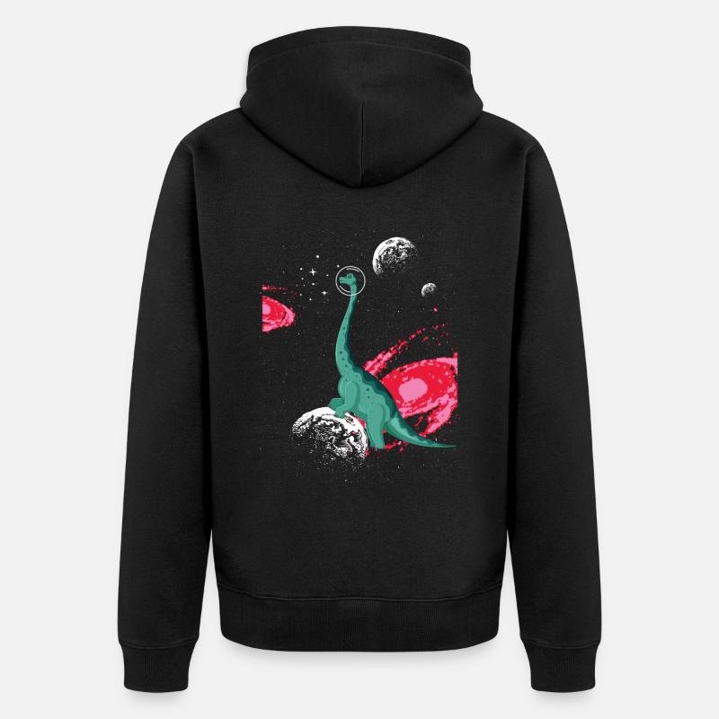 Brachiousaurus Dinosaure Paléontologue Astronaute - Veste à capuche bio Premium Unisexe - noir