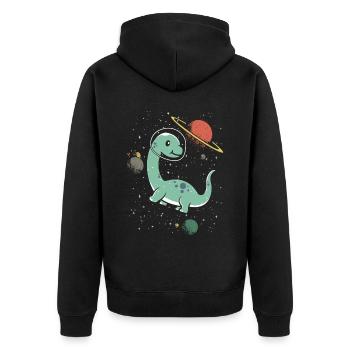 Brachiousaurus Dinosaur Paleontologist Astronaut - Unisex Premium Organic Zip Hoodie - black - Back - Nico (187cm)