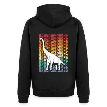 Brachiousaurus Dinosaur Future Paleontologist Dino - Unisex Premium Organic Zip Hoodie - black - Back - Nico (187cm)