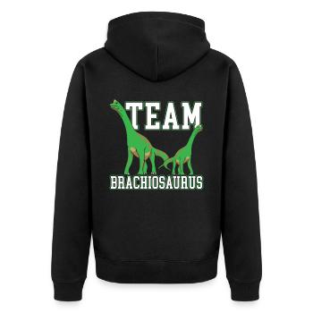 Team Brachiousaurus Dinosaur Future Paleontologist - Unisex Premium Organic Zip Hoodie - black - Back - Nico (187cm)