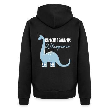 Brachiousaurus Whisperer Dinosaur Paleontologist - Unisex Premium Organic Zip Hoodie - black - Back - Nico (187cm)