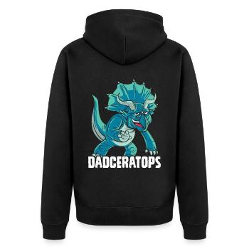 Dadceratops Triceratops Dinosaur Dino Daddy - Unisex Premium Organic Zip Hoodie - black - Back - Nico (187cm)