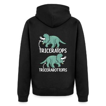 Triceratops Dinosaur Lover Prehistoric Dino - Unisex Premium Organic Zip Hoodie - black - Back - Nico (187cm)