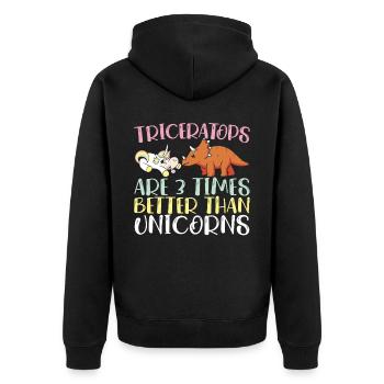 Les tricératops sont 3 fois meilleurs que les licornes Dino - Veste à capuche bio Premium Unisexe - noir - Dos - Nico (187cm)