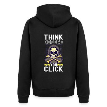 Programmer Cyber Security - Unisex Premium Organic Zip Hoodie - black - Back - Nico (187cm)