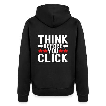 Programmer Cyber Security - Unisex Premium Organic Zip Hoodie - black - Back - Nico (187cm)