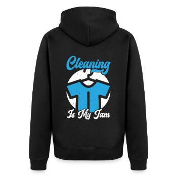 Cleaning Is My Jam Job Work Profession Dry Cleaner - Unisex Premium Organic Zip Hoodie - black - Back - Nico (187cm)