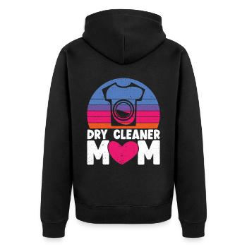 Nettoyeur à sec Maman Emploi Nettoyage à sec Fête des mères - Veste à capuche bio Premium Unisexe - noir - Dos - Nico (187cm)
