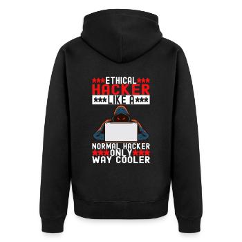 Programmer Cyber Security - Unisex Premium Organic Zip Hoodie - black - Back - Nico (187cm)