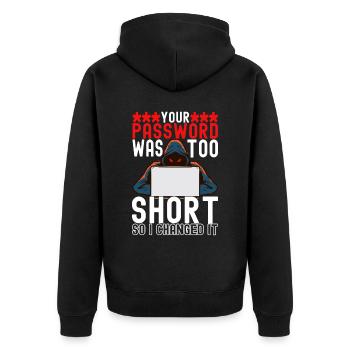 Programmer Cyber Security - Unisex Premium Organic Zip Hoodie - black - Back - Nico (187cm)