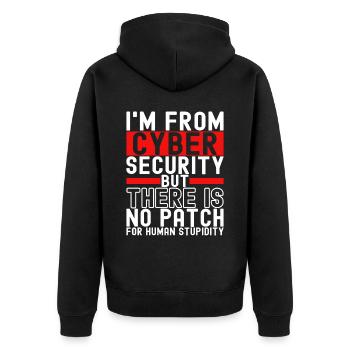 Programmer Cyber Security - Unisex Premium Organic Zip Hoodie - black - Back - Nico (187cm)