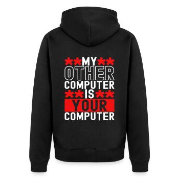 Programmer Cyber Security - Unisex Premium Organic Zip Hoodie - black - Back - Nico (187cm)