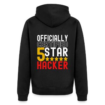 Programmer Cyber Security - Unisex Premium Organic Zip Hoodie - black - Back - Nico (187cm)