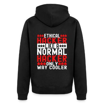 Programmer Cyber Security - Unisex Premium Organic Zip Hoodie - black - Back - Nico (187cm)