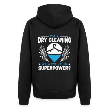 Je suis un nettoyeur à sec Quel est votre superpouvoir - Veste à capuche bio Premium Unisexe - noir - Dos - Nico (187cm)