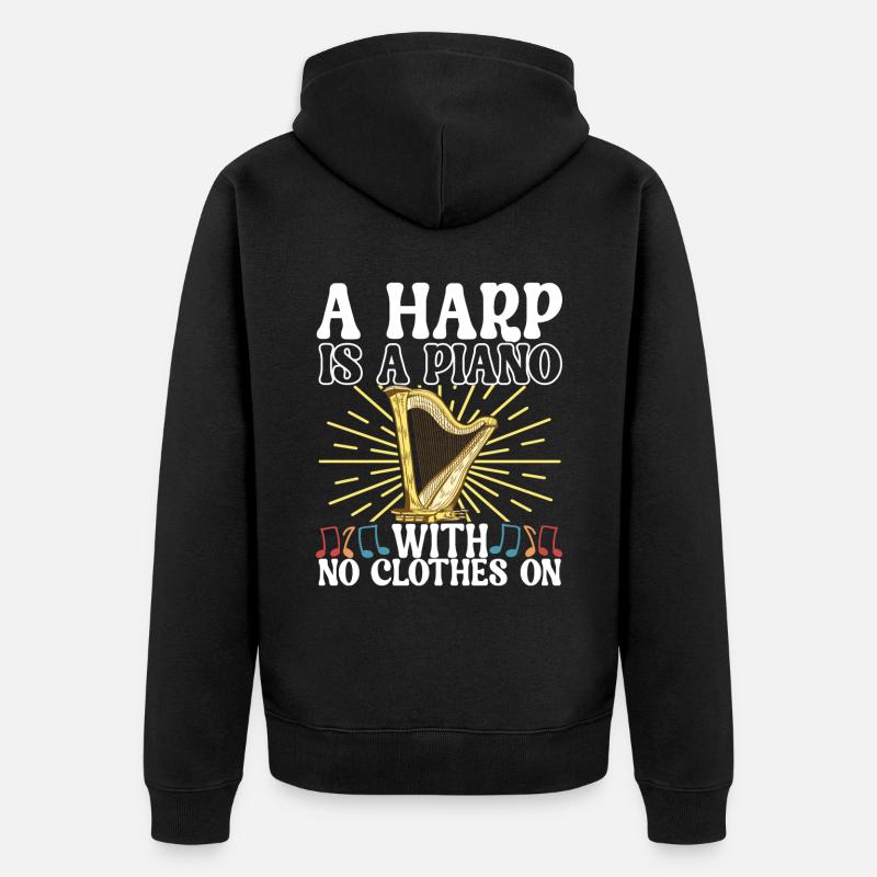 Joueur de harpe - Veste à capuche bio Premium Unisexe - noir