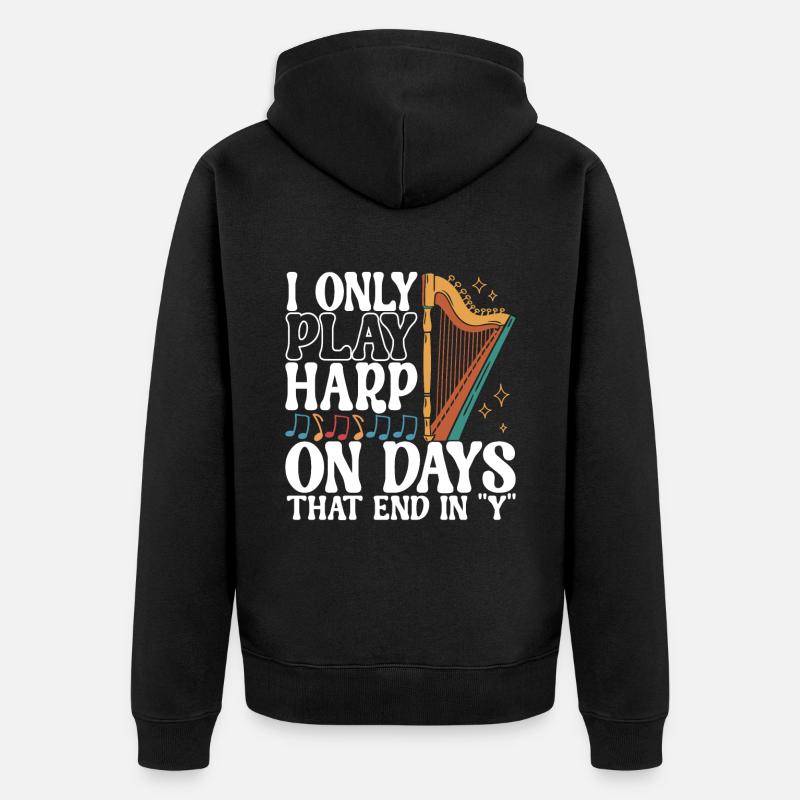 Joueur de harpe - Veste à capuche bio Premium Unisexe - noir