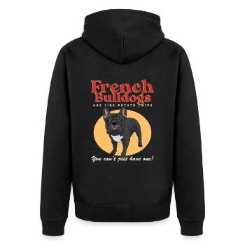 French Bulldog French Bulldog Gift - Unisex Premium Organic Zip Hoodie - black - Back - Nico (187cm)