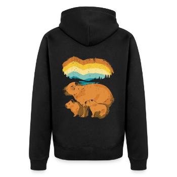 Retro Capybara With Sunglasses Vintage Capibara - Unisex Premium Organic Zip Hoodie - black - Back - Nico (187cm)