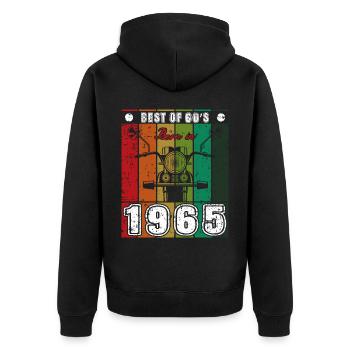 Best Of 60's Born 1965 Classic Motorcycle - Unisex Premium Organic Zip Hoodie - black - Back - Nico (187cm)