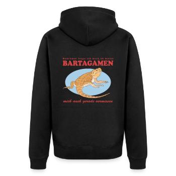 Cadeau reptiles dragons barbus - Veste à capuche bio Premium Unisexe - noir - Dos - Nico (187cm)