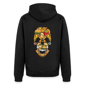 Restauration rapide Burger Fries Pizza - Veste à capuche bio Premium Unisexe - noir - Dos - Nico (187cm)