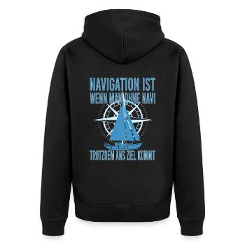 Segeln Segelschein Käpt'n Segelboot Segler Käpten - Unisex Premium Bio Zip Hoodie - Schwarz - Hinten - Nico (187cm)