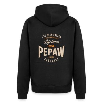 Pepaw is My Favorite Dad Grandpa - Unisex Premium Organic Zip Hoodie - black - Back - Nico (187cm)