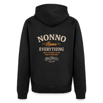 Nonno sait tout - Veste à capuche bio Premium Unisexe - noir - Dos - Nico (187cm)