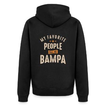 Mes gens préférés m’appellent Bampa - Veste à capuche bio Premium Unisexe - noir - Dos - Nico (187cm)