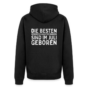 Vermessungstechniker Landvermesser Tolle - Unisex Premium Bio Zip Hoodie - Schwarz - Hinten - Nico (187cm)