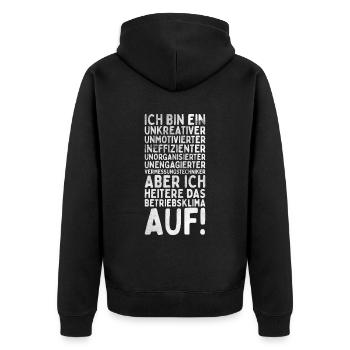 Vermessungstechniker Landvermesser Tolle - Unisex Premium Bio Zip Hoodie - Schwarz - Hinten - Nico (187cm)