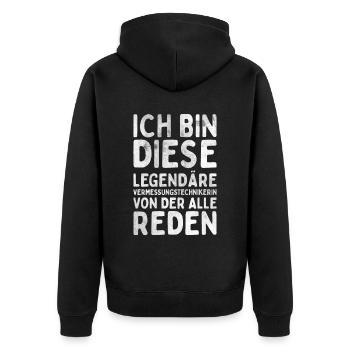 Vermessungstechniker Landvermesser Tolle - Unisex Premium Bio Zip Hoodie - Schwarz - Hinten - Nico (187cm)